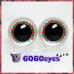 1 Pair White Red and Green Hand Painted Safety Eyes Plastic eyes